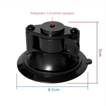 Držač za kameru s vakuum čašom za automobil i držač za telefon na staklu — univerzalno, 1/4 navoj, visokotemperaturni ABS+PE