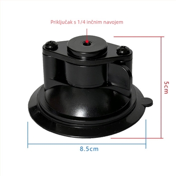 Držač za kameru s vakuum čašom za automobil i držač za telefon na staklu — univerzalno, 1/4 navoj, visokotemperaturni ABS+PE
