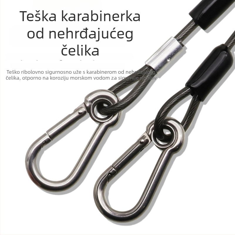 Nerđajući čelično sigurnosno uže za morski, kameni i brodski ribolov; lanyard za kameru za ronjenje; sigurnosno uže za rad na visini