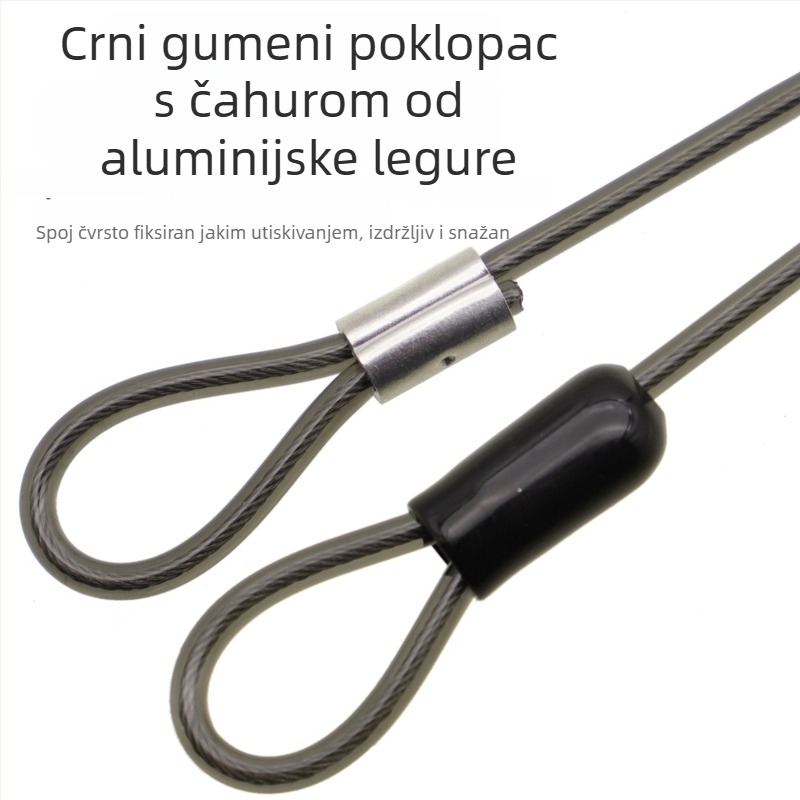 Nerđajući čelično sigurnosno uže za morski, kameni i brodski ribolov; lanyard za kameru za ronjenje; sigurnosno uže za rad na visini