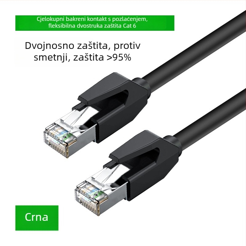 Ekranirani mrežni kabel Category 6e, Twisted Pair, 1000 Mbps, vodnik Copper-clad Aluminum, unutarnja/vanjska upotreba