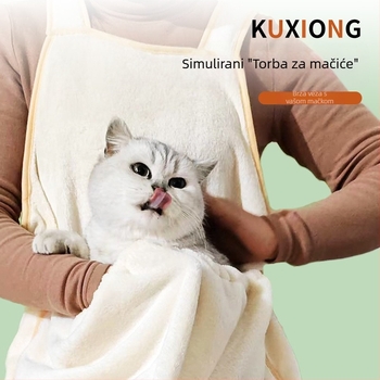 Pregača za mačke za uklanjanje dlaka – koralni flis, brend Meow Meaning