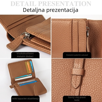 Korejskog stila višenamjenski mekani kožni novčanik za žene, vrhunska goveda koža, ultra lagan, protiv krađe, mekana podstava