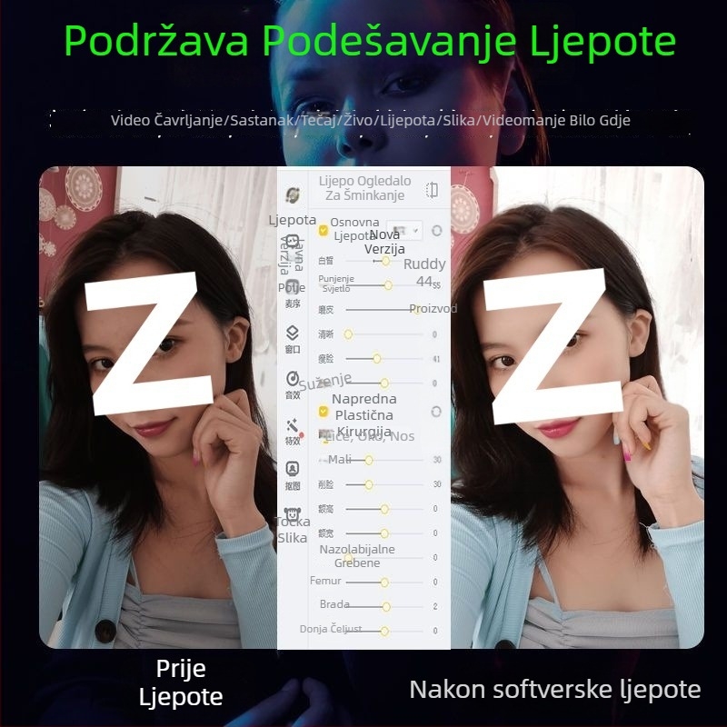 Inteligentna PTZ kamera za stolno računalo, 4K rezolucija, 800K senzor, USB 2.0