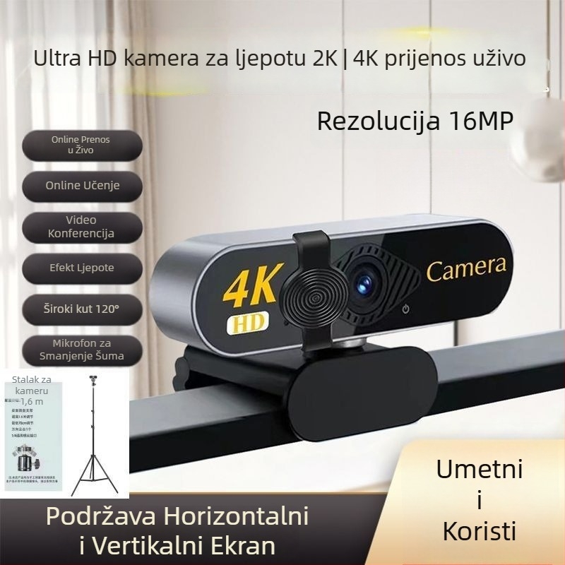 Inteligentna PTZ kamera za stolno računalo, 4K rezolucija, 800K senzor, USB 2.0