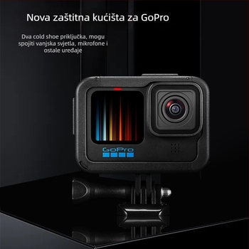 GoPro 10/11/12/13 plastični okvir zaštitnog kaveza s poklopcem baterije – PA materijal; uključuje okvir, bazu, duga vijka, poklopac objektiva, pakiranje; mogućnost ispisa logotipa; kompatibilan s GoPro 9