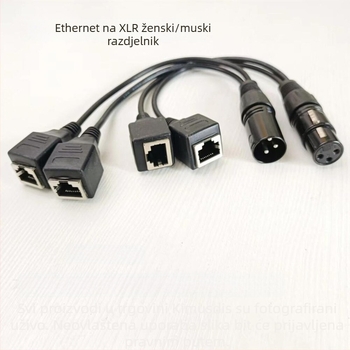 DMX512 XLR na RJ45 adapter za rasvjetu na sceni – kabel s tri vodiči, unutarnja upotreba, 100–220V