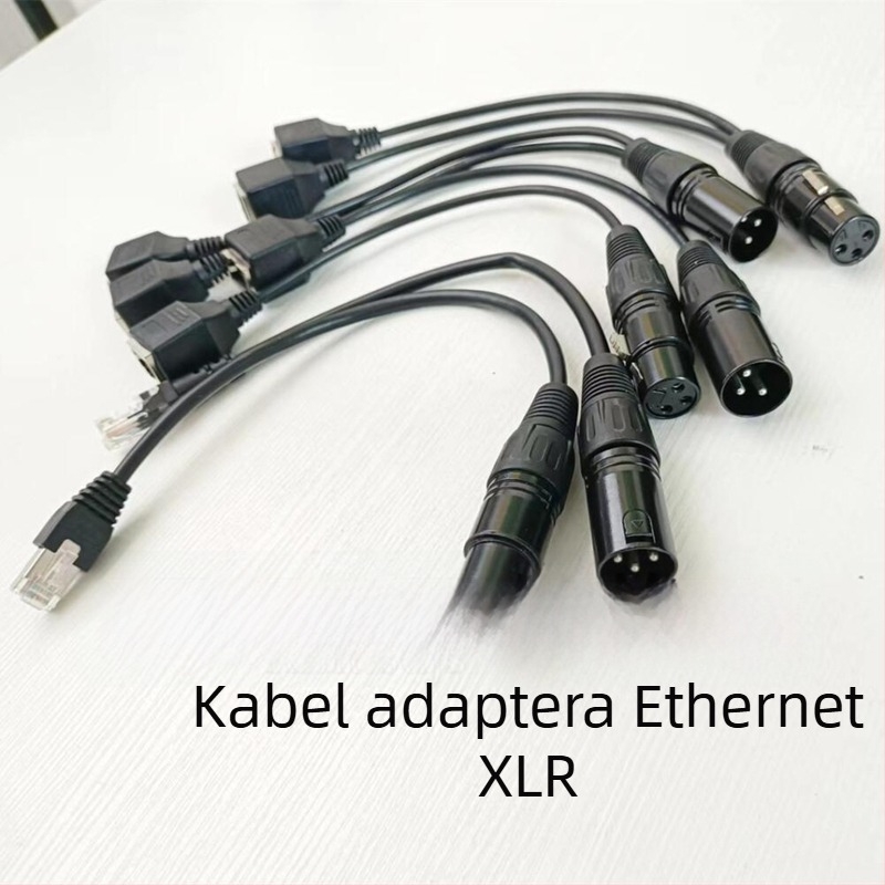 DMX512 XLR na RJ45 adapter za rasvjetu na sceni – kabel s tri vodiči, unutarnja upotreba, 100–220V