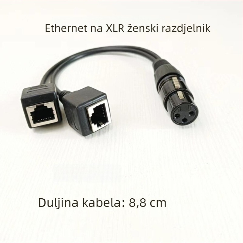 DMX512 XLR na RJ45 adapter za rasvjetu na sceni – kabel s tri vodiči, unutarnja upotreba, 100–220V