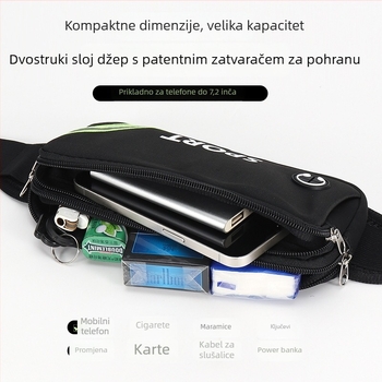 Sportska torba oko struka za trčanje i vožnju biciklom - Unisex, vodootporna, ultra lagana, protiv krađe, poliester