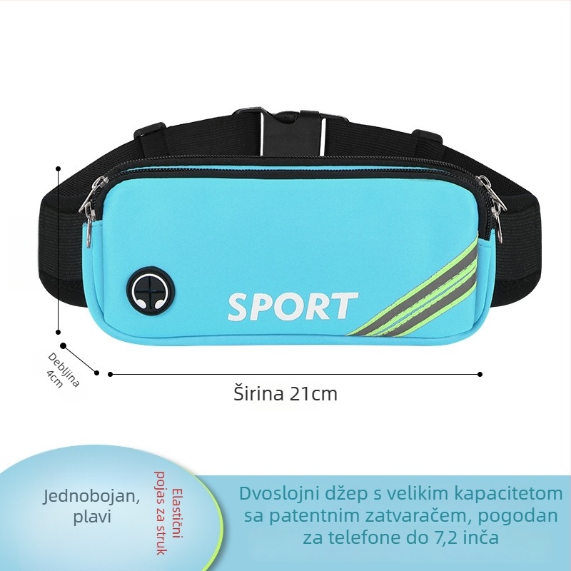 Sportska torba oko struka za trčanje i vožnju biciklom - Unisex, vodootporna, ultra lagana, protiv krađe, poliester