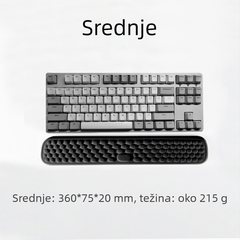 Podloga za zglob od memorijske pjene za tipkovnicu i miš — Velika podloga, memorijska pjena + tkanina, jednostrana, ubrizgano oblikovanje, OEM spreman