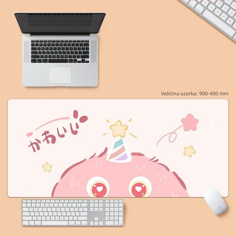 Ogromna podloga za miš s crtićem čudovištem i jastukom za zglob, pogodna za stolni prostor, laptop i tipkovnicu