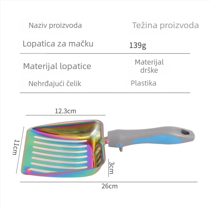 Plastična lopatica za mačji pijesak, zadebljani dizajn, šifra proizvoda 740313552833