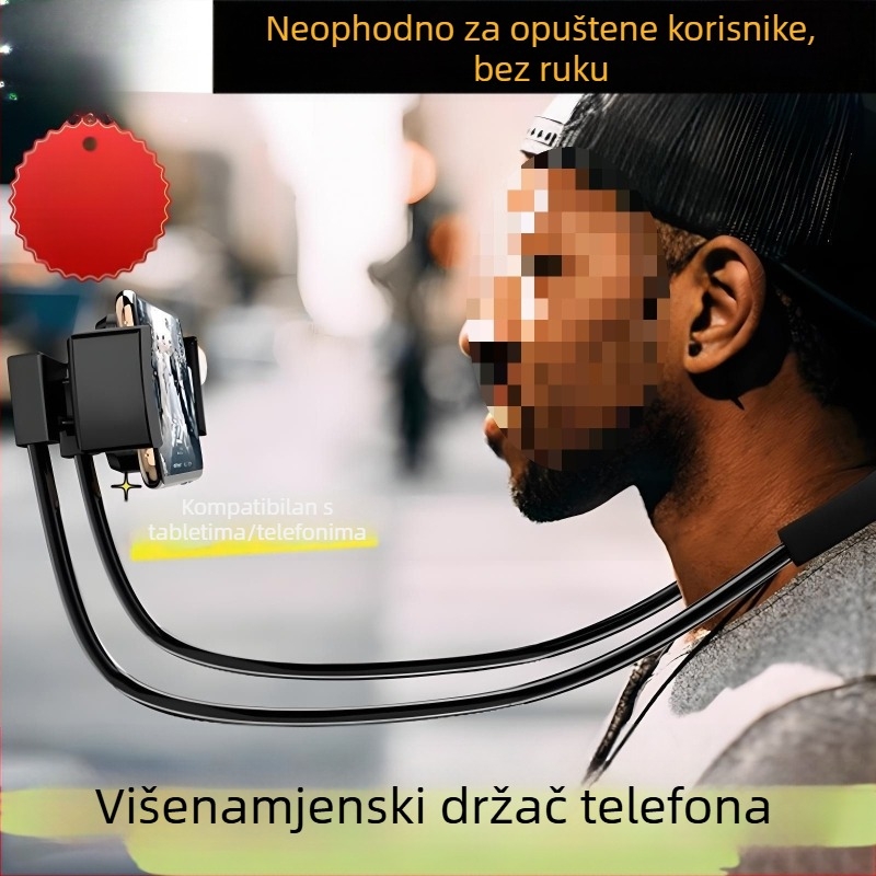 Novi model za kućnu upotrebu: držač za telefon oko vrata za dva telefona — višenamjenski držač u ruci i nosač