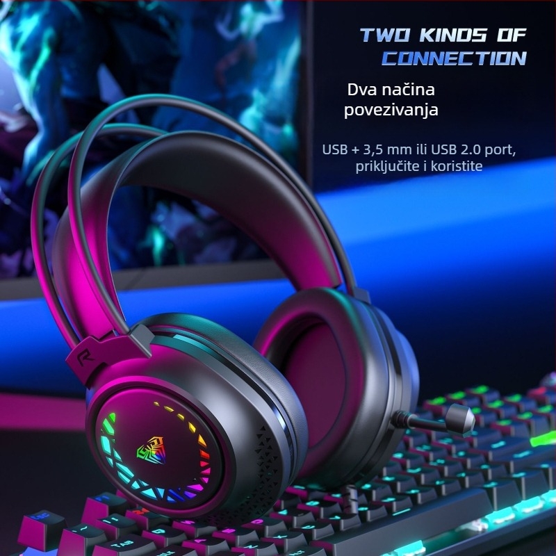 Žični gaming slušalice Wolf Spider S611 s mikrofonom — 50 mm zvučnici, frekvencijski raspon 20–20 kHz, impedancija 20+15%, 3,5 mm priključak