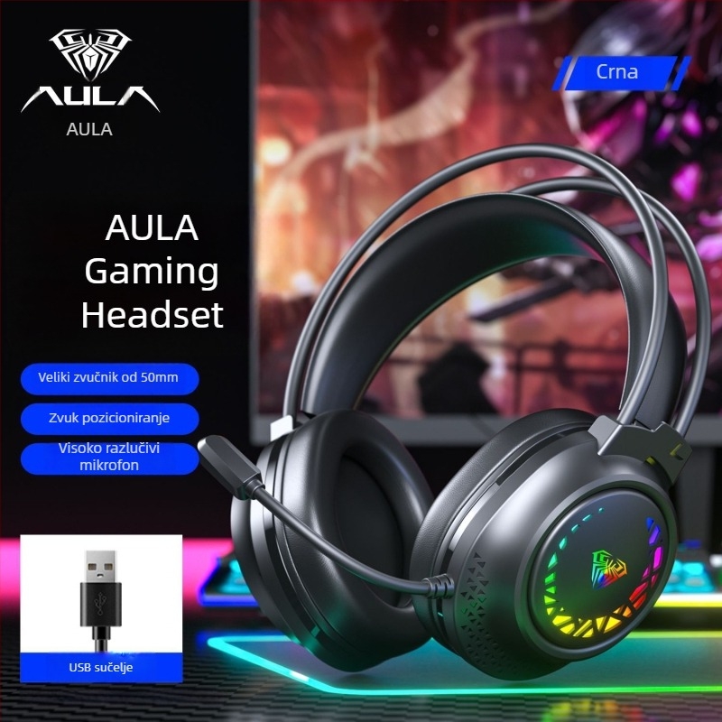 Žični gaming slušalice Wolf Spider S611 s mikrofonom — 50 mm zvučnici, frekvencijski raspon 20–20 kHz, impedancija 20+15%, 3,5 mm priključak