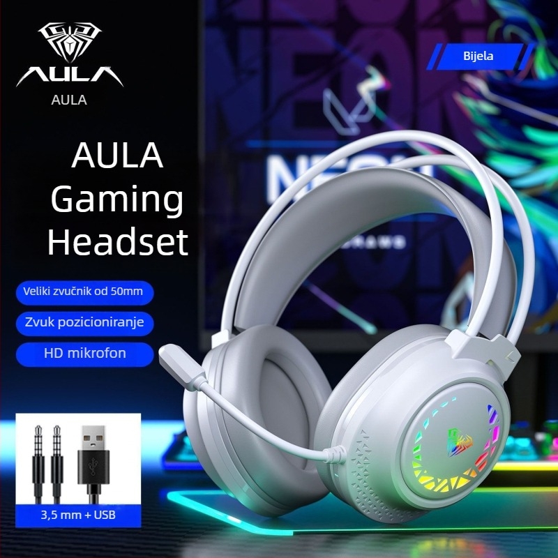 Žični gaming slušalice Wolf Spider S611 s mikrofonom — 50 mm zvučnici, frekvencijski raspon 20–20 kHz, impedancija 20+15%, 3,5 mm priključak