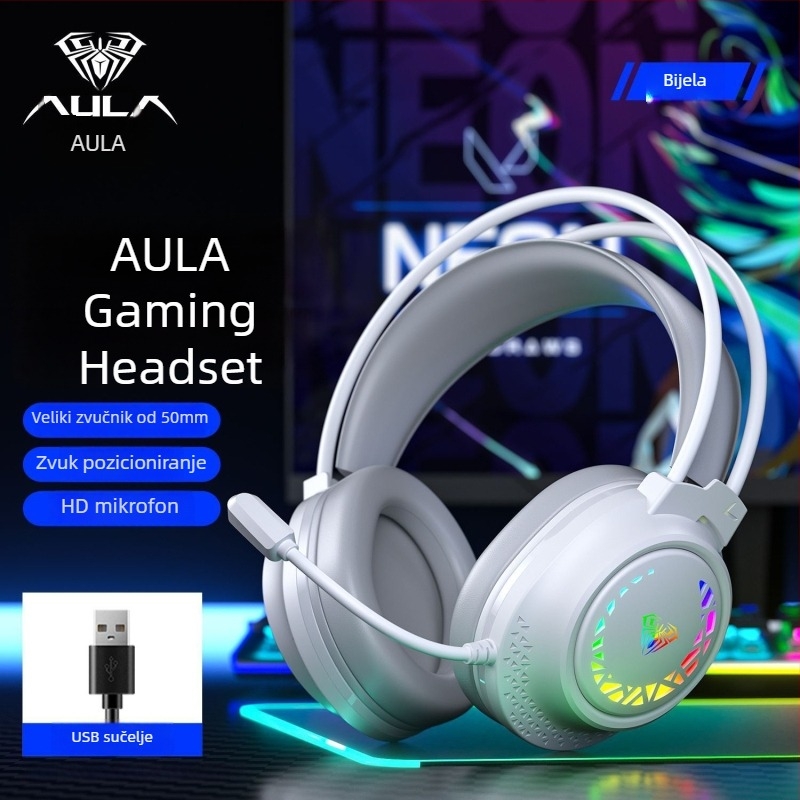 Žični gaming slušalice Wolf Spider S611 s mikrofonom — 50 mm zvučnici, frekvencijski raspon 20–20 kHz, impedancija 20+15%, 3,5 mm priključak