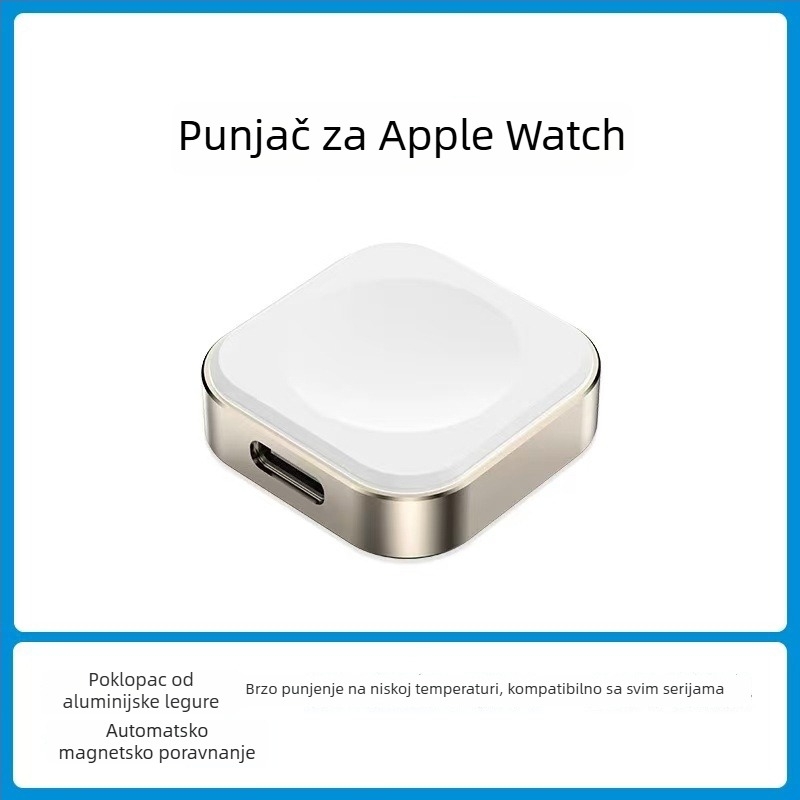 Zizgeek bežični punjač za Apple iWatch s magnetskim dvostrukim priključkom, PD, ukupna snaga 6W, izlaz 5W — S10 / S987 Ultra