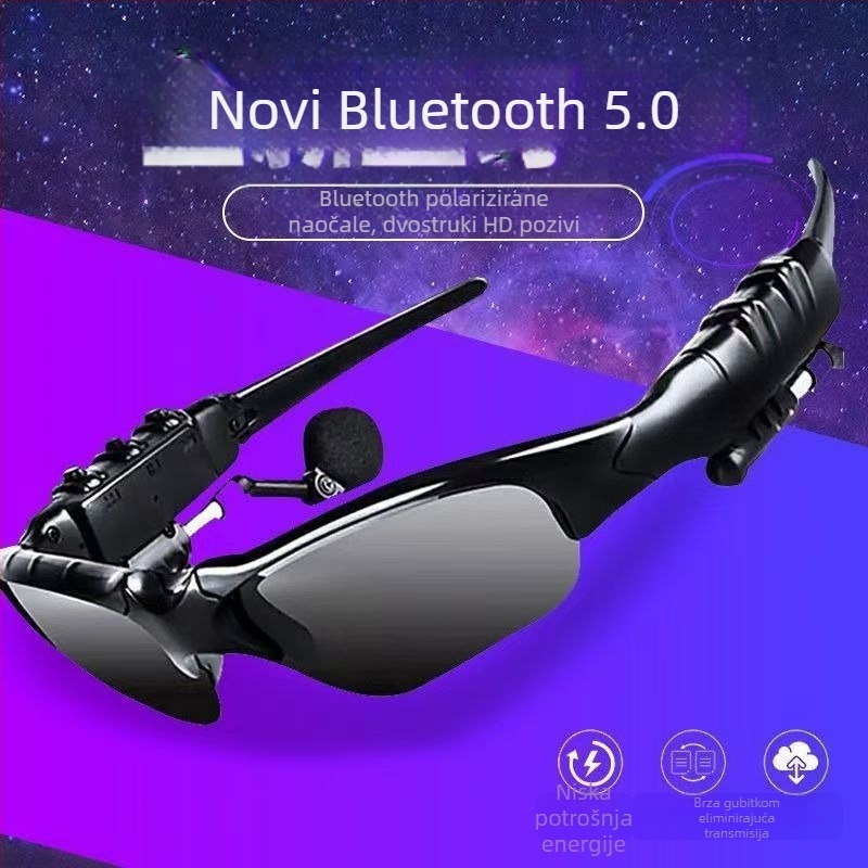 Bluetooth naočale slušalice, polarizirane sunčane naočale, na glavi (domet 10 m, Bluetooth 5.0, trajanje baterije 4-8 h)