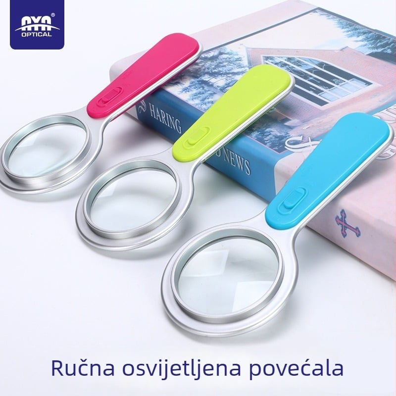 Ručna LED lupa s visokim povećanjem, prijenosna osvijetljena lupa za zaštitu očiju