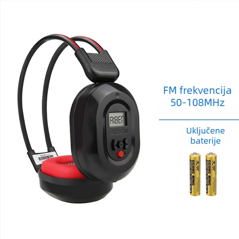 C-200A Bežične FM slušalice za sveučilišni engleski CET-4/6 ispit, raspon frekvencija 50–108 Hz, impedance 32 Ω, osjetljivost 108 dB/mW, 3,5 mm priključak