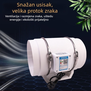 Kanalni ispušni ventilator – snažan i tih, kućna kuhinjska ventilacija, model SL-100-1, 220V, 35–160W, tip tlaka cijevi