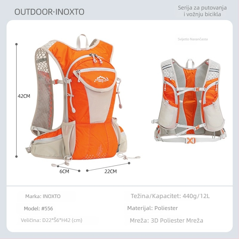 Unisex ultralak ruksak za cross-country trčanje i planinarenje, izrađen od poliestera