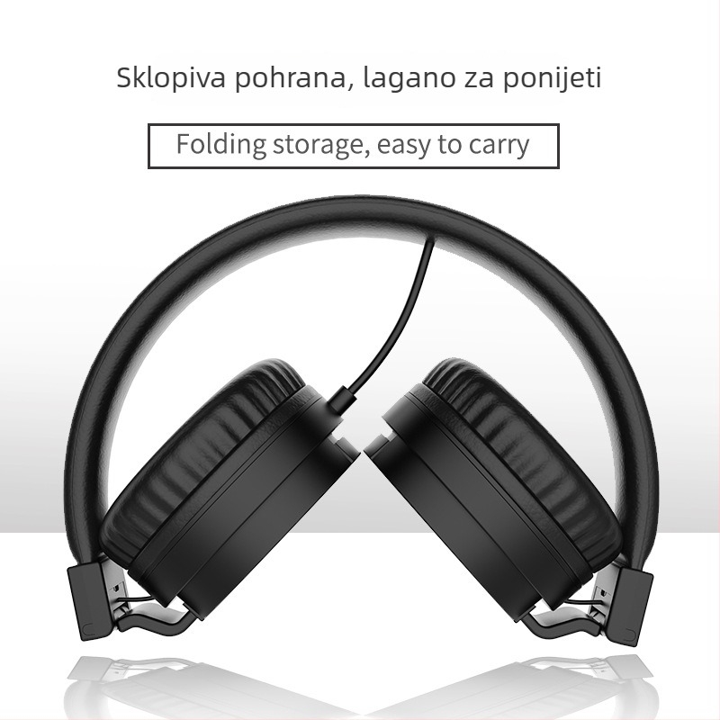 GS-778 Žične over-ear slušalice, 3,5 mm priključak, raspon frekvencija 20–2000 Hz, duljina kabela 1,2 m, ugrađeni mikrofon