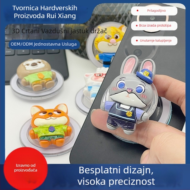 Snap-on držač za mobitel, s izvlačnim stolnim držačem, silikon, dizajn Zootopia, model 01