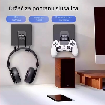Držač za slušalice na zidu, bez bušenja, dvostruki kuk, moderan minimalistički dizajn, standardni materijal – The First Force