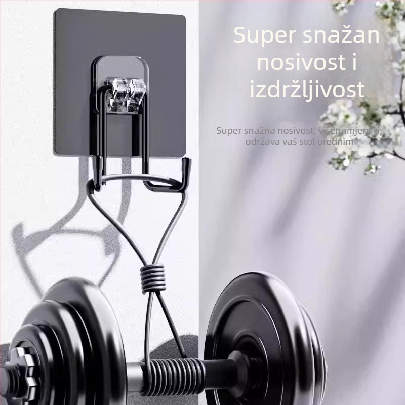 Držač za slušalice na zidu, bez bušenja, dvostruki kuk, moderan minimalistički dizajn, standardni materijal – The First Force