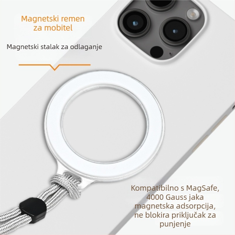  Magnetski držač za telefon s izbočnim zračnim temeljem, MagSafe prsten držač, protiv gubitka, moderna torbica i auto držač