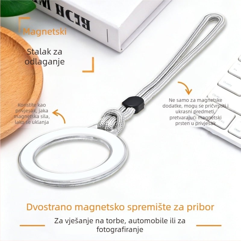  Magnetski držač za telefon s izbočnim zračnim temeljem, MagSafe prsten držač, protiv gubitka, moderna torbica i auto držač