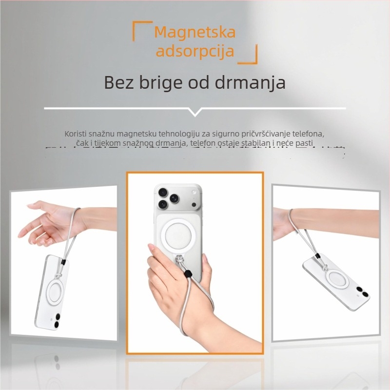  Magnetski držač za telefon s izbočnim zračnim temeljem, MagSafe prsten držač, protiv gubitka, moderna torbica i auto držač