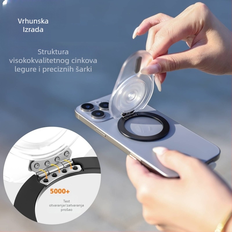 Xunhaoo MagSafe prozirni držač s teleskopskim sklopnim vodoravnim/okom držačem, model XH-25-10, silikon, za iPhone 2/13/14/15/16