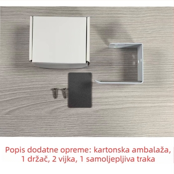 Metalni vješak za slušalice, zidni, model Gm2512, uz uključene vijke i dvostranu ljepljivu traku