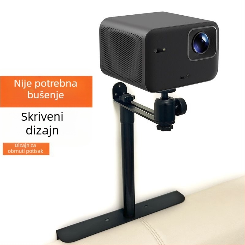Zidni skriveni držač projektora, kompatibilan s Xgimi/Dangbei, bez bušenja, bežično punjenje, mekan ljepilo materijal, cyberpunk stil
