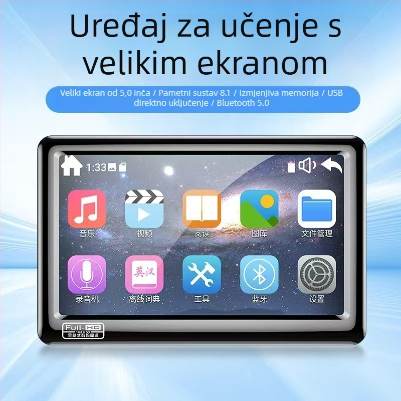 MP5 video player s dodirnim zaslonom 5,0 inča, 1280x720, PDF čitač, Bluetooth i Wi-Fi