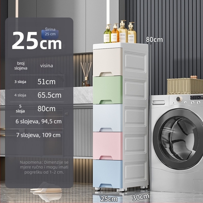 Uski prostor skladišni ormar s ladicama – plastični, samostojeći, jednostavan i modern stil, 5 kg, Na likes