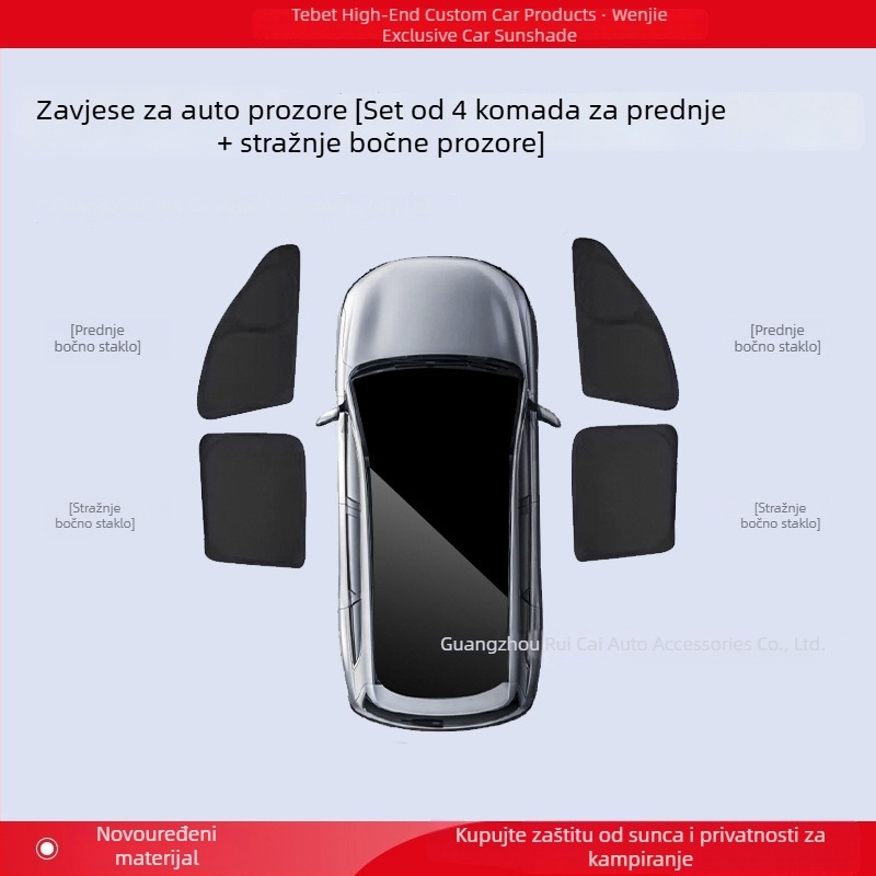 Kompatibilno s Wenjie M5/M7/M8/M9 — sjenilo za prozore i zavjesa za privatnost za bočne prozore, zaštita od sunca i toplinska izolacija cijelog vozila, kemping ploča