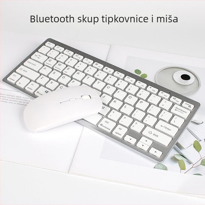 Ultra-tanki bežični set tipkovnice i miša s Bluetoothom, kompatibilan s tabletom, telefonom i PC-om, ergonomski dizajn, OEM-ready
