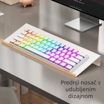 Rama za podizanje ladice tipkovnice za uredski stol — Nagnuta osnova, Prozračna ploča za hlađenje, Čelična konstrukcija (Desktop instalacija, 1 sloj, Jednostavan i moderan stil)