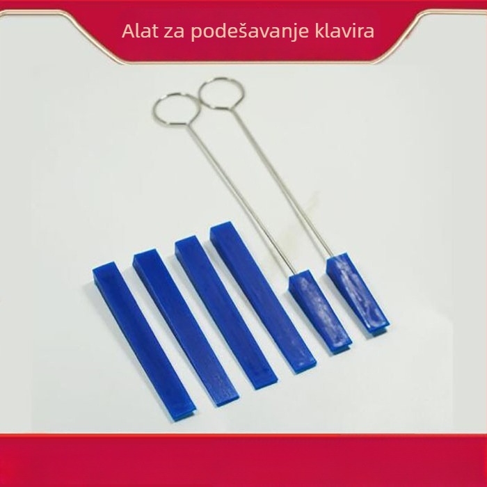 Set alata za podešavanje klavira, 6-dijelni, uključuje ručni alat za podešavanje, kožnu vilicu za utišavanje, šipicu za utišavanje, remen za utišavanje