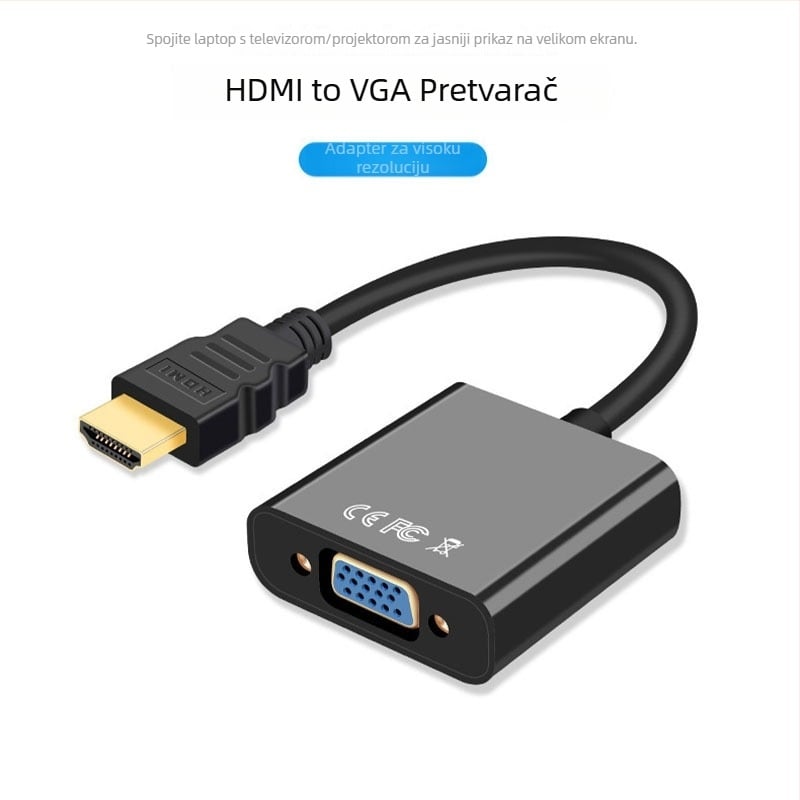 HDMI na VGA adapter, model B7, HDMI sučelje, duljina 25 cm, jezgro od bakreno obložene čelika