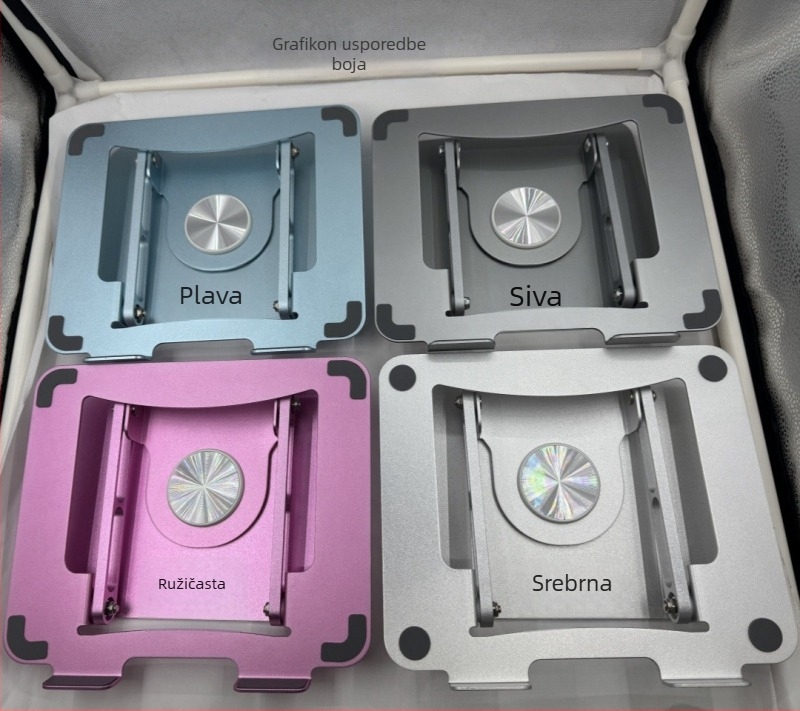 Stalak za notebook s rotacijom od aluminijske legure, JT16A-R, kompatibilan s uređajima 10–17 inča, težina 0,4 kg