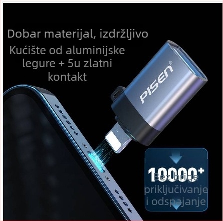 Pinsheng SW-H02 OTG adapter za Apple — Lightning na USB, Type-C konverter za mobitele i tablete, USB flash drive