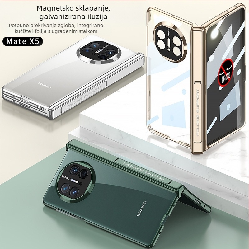 Huawei MateX5 prozirna TPU futrola s elektroplatiniranim završnim premazom za sklopni zaslon, integrirani zaštitnik zaslona, potpuna zaštita
