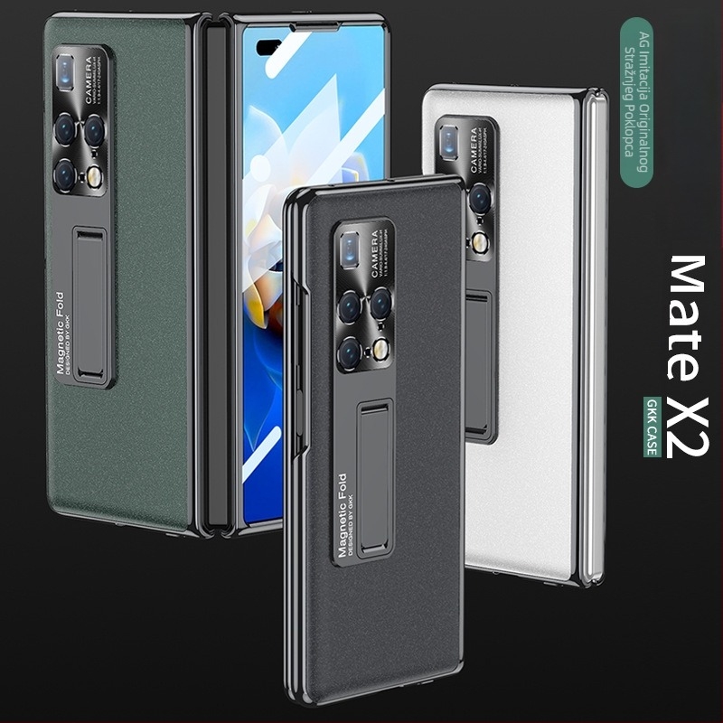 Kućište za Huawei MateX2, sklopivi telefon, s punom zaštitom i integriranim zaslonom, AG Phantom sjajna površina, crna